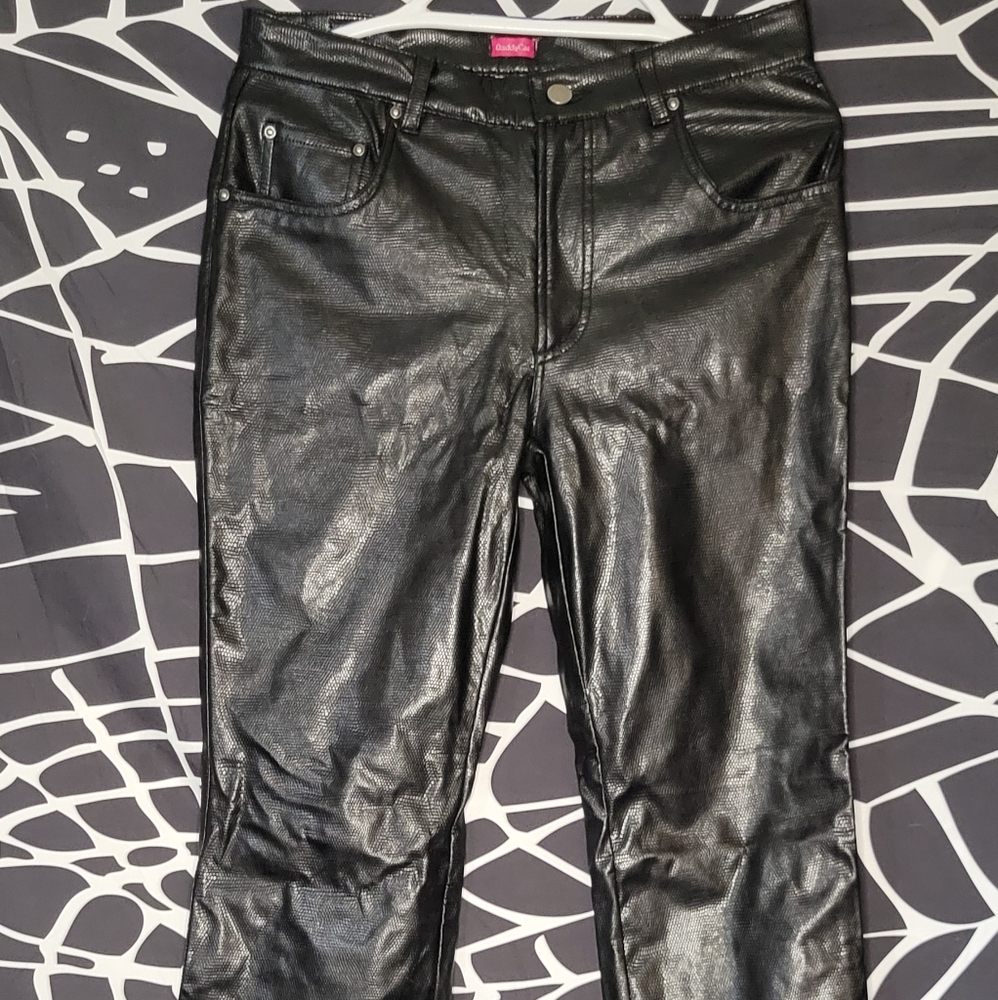 DaddyCat faux leather snakeskin pant